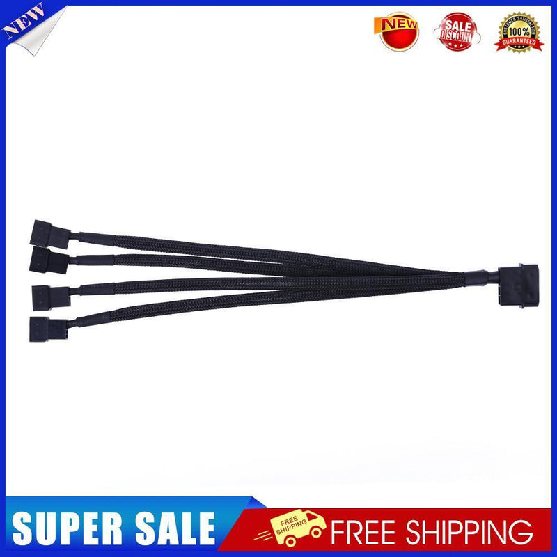 4pin IDE Molex to 4-Port 3Pin/4Pin Cooler Cooling Fan Splitter Power Cable