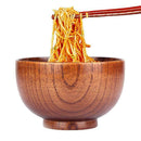 Japanese Wooden Bowl Style Wood Rice Soup Salad Food Large Container Small R6I5