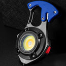 Multifunction COB LED Flashlight Camping Screwdriver Keychain Lamp (Blue)