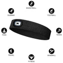 LED Headband Light Rechargeable Headlight 3 Intensity Headlamps (Black) Newly