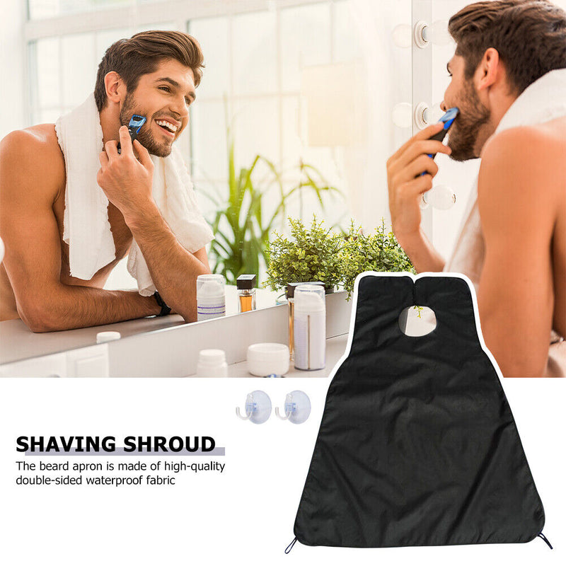 Beard Shaving Cloth Scraping Beard Hair Apron Catcher with Sucker (Black) Newly
