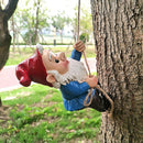 Art Gnome Garden Statue Dwarf Sculpture Climbing Gnomes Tree Decor Cute