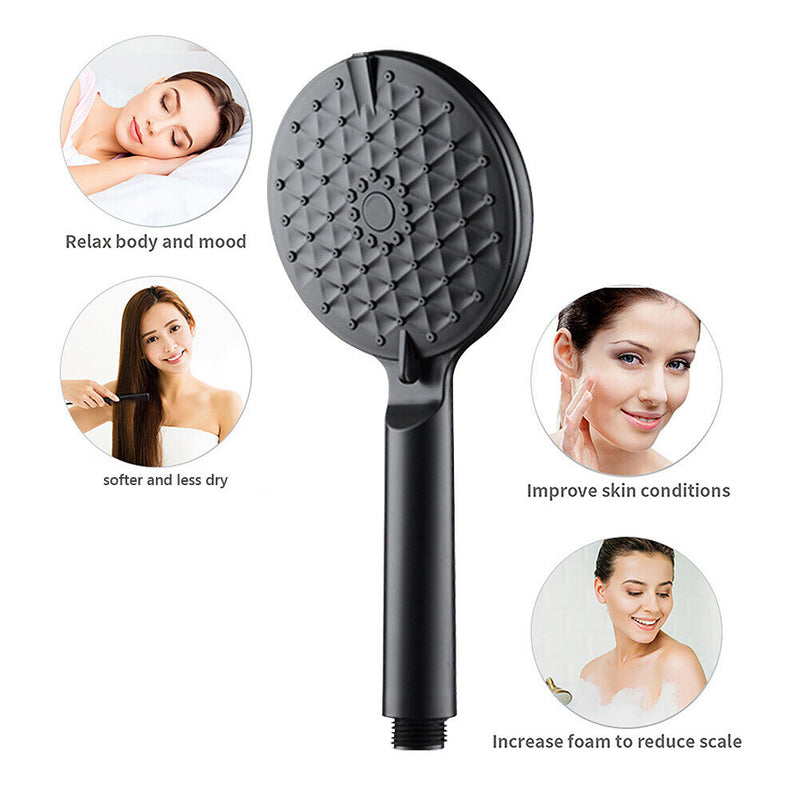 Handheld Shower Head 3 Modes Pressurized Sprayer Nozzle Bathroom Tools (A)