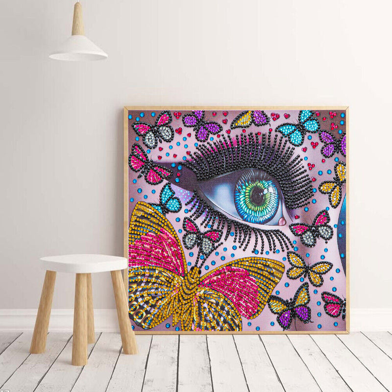 #A Butterfly Big Eyes Diamond Painting Kits Partial Shaped Drill Wall Art Decor