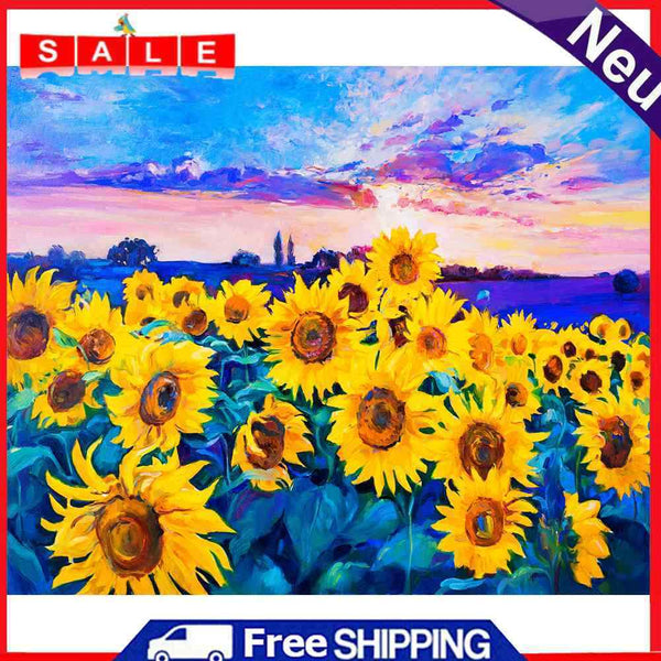 Sunflower Field Oil Paint By Numbers DIY Home Decoration Gift Wall Pictures Kit