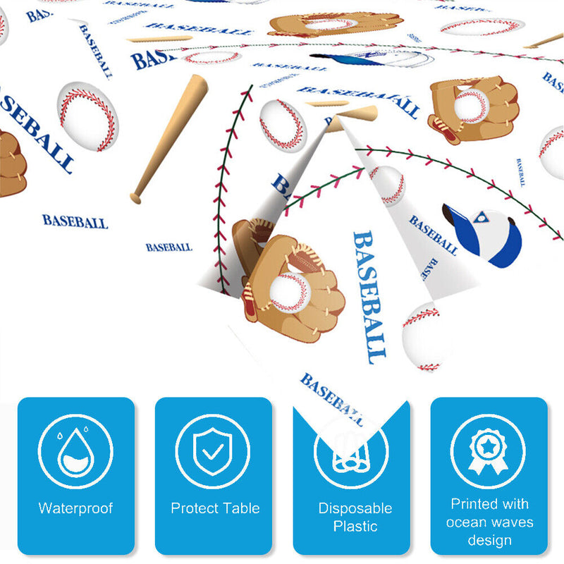 2pcs Baseball Tablecloth Prints Dining Desk Table Cover Beach Picnic Blankets