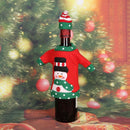 Christmas Wine Bottle Cover Champagne Bottle Decorative Hat Set (Snowman)