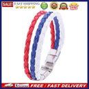 World Cup National Flag Leather Bracelets Weave Braided Wristband/RU