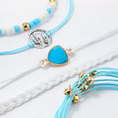 Multilayer Weave Rope Ethnic Bohemian Beads Shell Bangle Jewelry Gifts Bracelet
