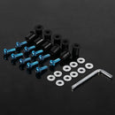 10pcs 5mm/0.20in Motorcycle Windscreen Windshield Bolt Screw Kit (Blue) Newly