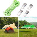 5m Reflective Tent Cord Camping Canopy Awning Fastener Wind Rope Buckle Sets