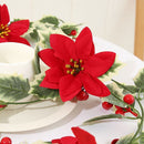Red Berries Holly Leaves Rattan Christmas Flower Garland Home Decoration