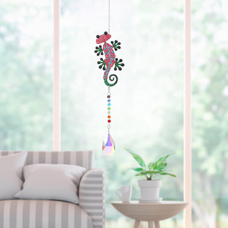 2pcs Crystal Wind Chimes Diamond Hanging Light Catcher Home Decor (ZH008)