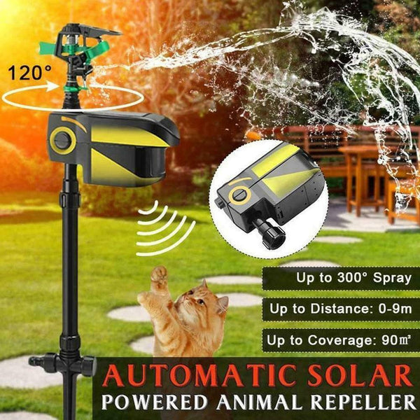Solar Power Animal Repellent Sprinkler Motion Activated Blaster For Yard E0X4