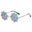 Christmas Glasses Party Eyeglasses Snowflake Sunglasses Rimless Sunglasses