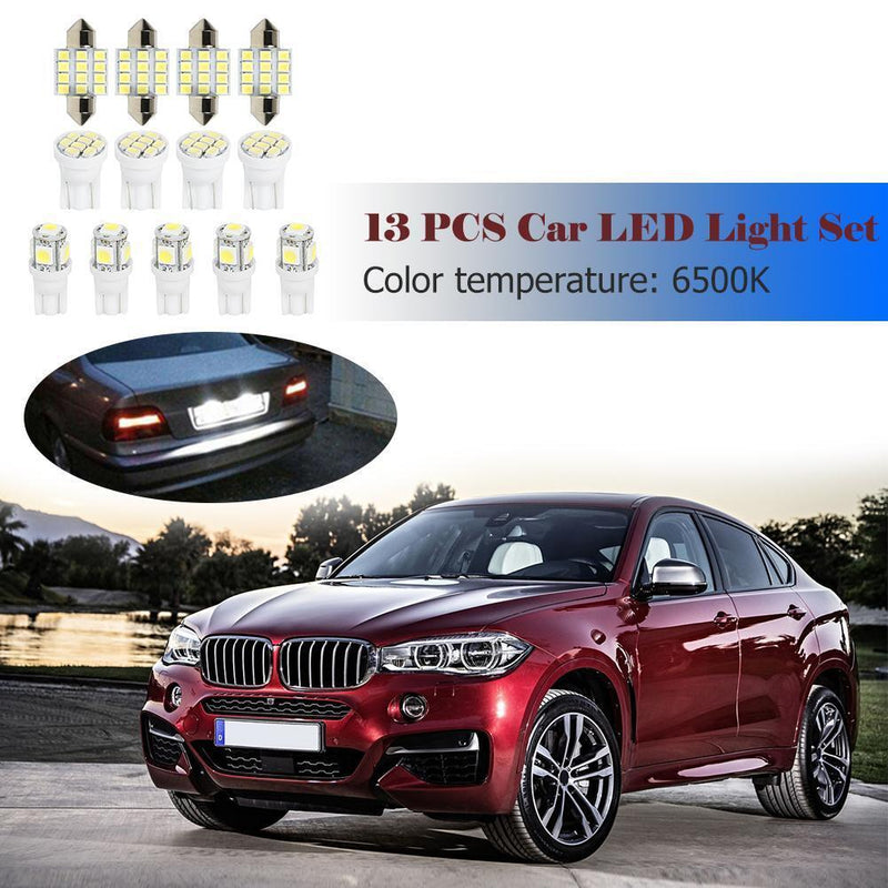 13pcs/set 31mm C5W Doom Light T10 W5W Map License Plate Lamp Car LED Bulbs Newly