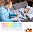 7 Day Weekly Rainbow Pill Medicine Storage Dispenser Box Tablet Button Holder
