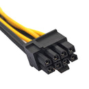 30cm CPU 8Pin to Graphics Card Dual 8Pin (6Pin+2Pin) Power Splitter Cable Cord