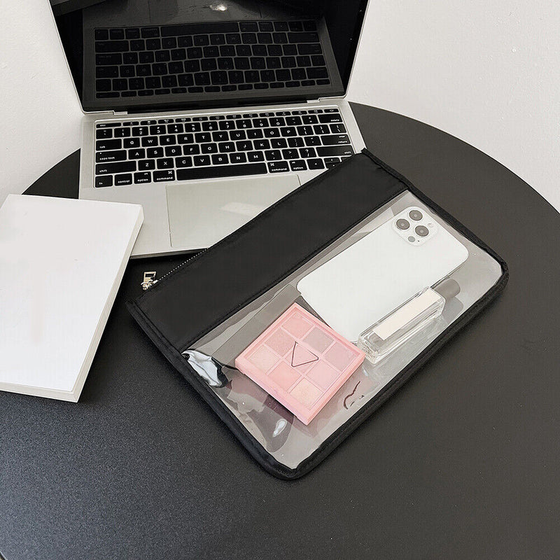 Fashion Letter Clutch Bag Transparent Cosmetic Bag PVC Travel Make Up Organizer