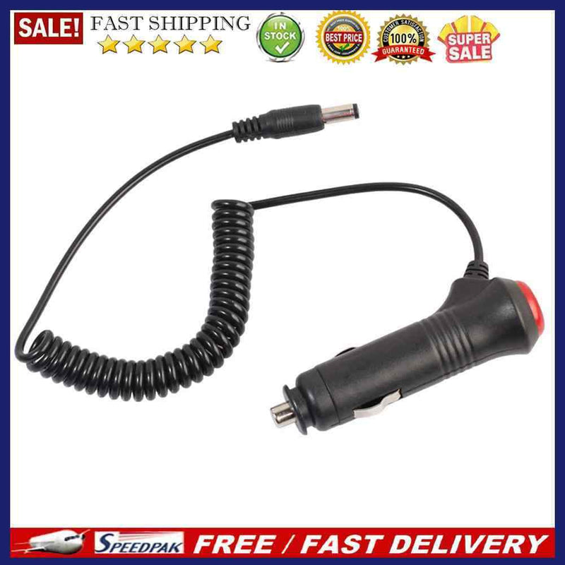 5.5x2.1mm to Cigarette Lighter Power Supply Adapter Cable with Switch Fuse