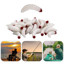 50pcs Fishing Bionic Soft Bait 2.4cm Worm Maggot Artificial Fishing Lures Tackle