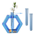 Acrylic Test Tubes - 2 Pieces Planter Vase for Plant Propagation (Blue 3)