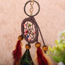Dream Catcher Keychain Peacock Feather Car Key Ring Women Girl Jewelry Gift