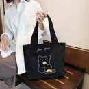 Cute Girls Corduroy Handbag Large Capacity Bear Print Top-handle Bag Women Totes