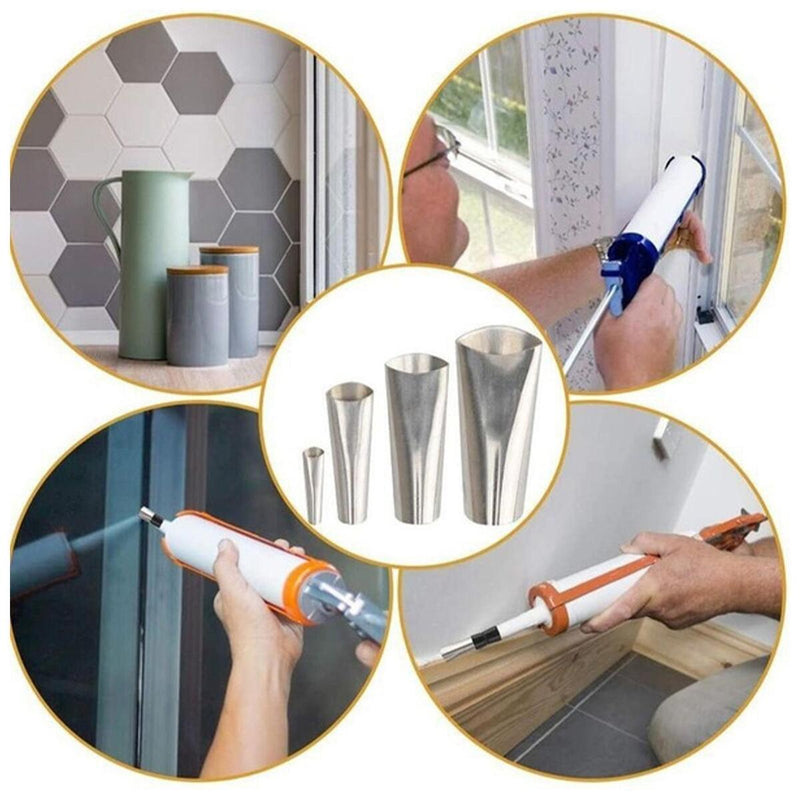 Steel Perfect Caulking Nozzle Applicator 14pcs Sealant Tools Finishing M3N8