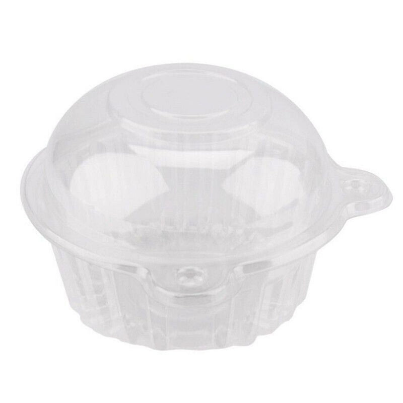 Disposable Plastic Cupcake Cases Set Cake Holders Boxes Reusable Muffin Cup