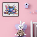 11CT Full Cross Stitch Coffee Dessert Stamped DIY Cotton Printed Wall Needlework