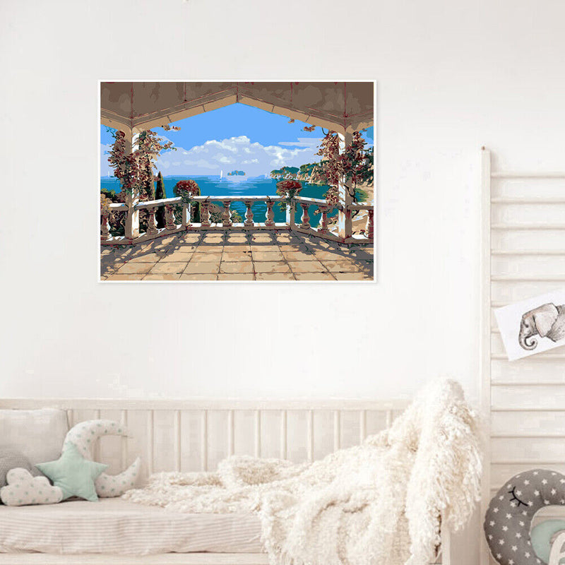 DIY Digital Picture Bay Scenery Frameless Acrylic Painting By Number Handicraft