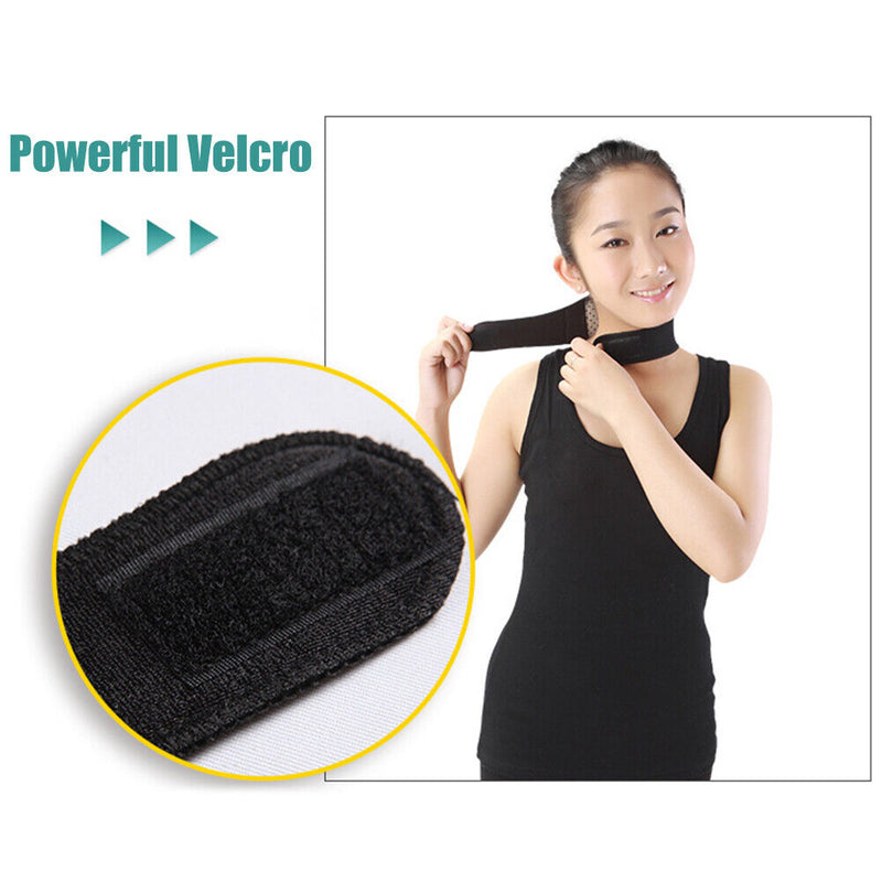 Self Heating Magnetic Therapy Neck Wrap Belt Brace Pain Relief Cervical Sup