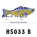 10cm 15.61g Sinking Fishing Lures Multi Jointed Crankbait Hard Bait (B) Newly