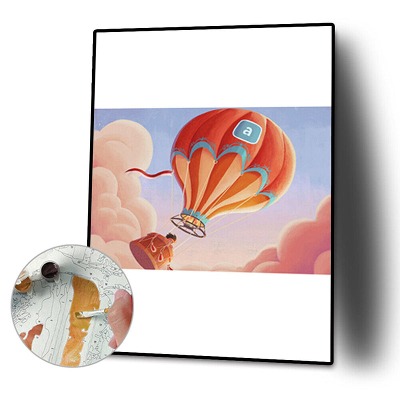 Hand Painted Digital Oil Picture DIY Hot Air Balloon Frameless Paint By Numbers