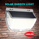160LED Solar Wall Lamp Waterproof Motion Sensor Outdoor Yard Decor Light