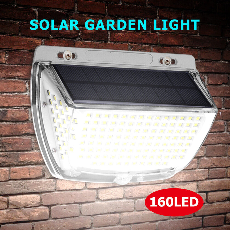 160LED Solar Wall Lamp Waterproof Motion Sensor Outdoor Yard Decor Light