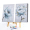 2 Panels Golden Leaf Lotus Oil Paint By Numbers Kits DIY Handpainted on Can