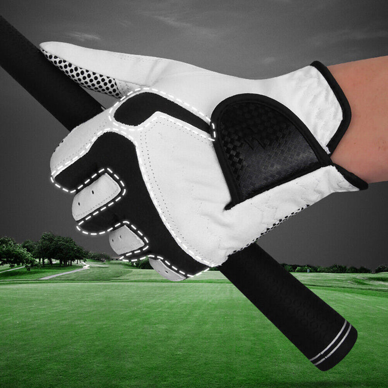 1pc Golf Gloves Anti-slip Left Hand Microfiber Glove for Men (White 23)