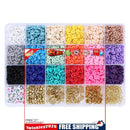 Clay Bead Kit 4000pcs Colorful Charms with Elastic Strings DIY Bracelet