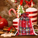 Christmas Buffalo Plaid Drawstring Bag DIY Mini Storage Bag for Wedding Favor