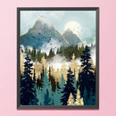 Full Embroidery 3 Strands 11CT Mountain Forest Stamped DIY Cross Stitch Decor
