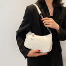 Fashion Women PU Pure Color Shoulder Underarm Hobos Bag Handbag (White)