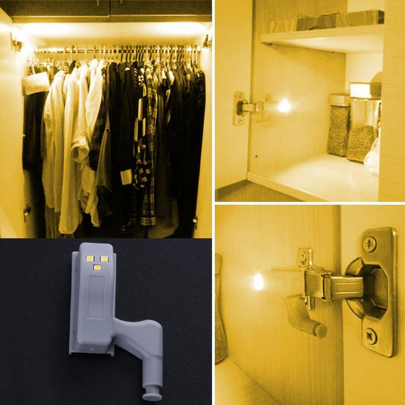 Universal 0.25W LED Hinge Sensor Light for Cabinet Kitchen Bedroom(WW) Newly