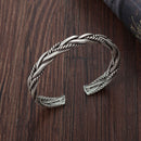 Fashion Retro Alloy Men Twisted Bracelet Handmade Male Opening Bangles