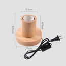 Solid Wood Table Lamp Base E27 220V Wooden Light Holder w/Switch Line (C) Newly