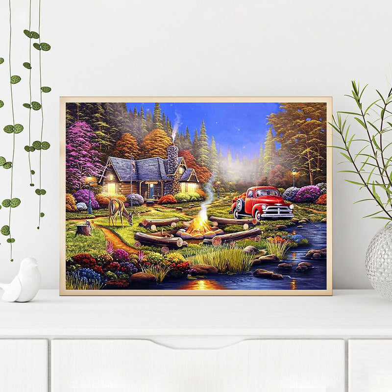 DIY Diamond Painting Kits Full Round Drill Suburban Cabin Home Decoration Gift