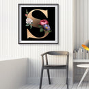 5D DIY Diamond Painting Flower Letter Full Round Drill Mosaic Kit Wall Pictur