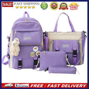 Women Cute Canvas Hit Color Composite Bags Pencil Case Backpack Messenger Bag