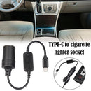 USB C Type C to 12V Car Cigarette Lighter Socket Female Converter Adapter_